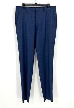 HUGO BOSS Men's Huge6 Genius5 Slim Fit Dress Pants Size 40L Navy Blue Wool